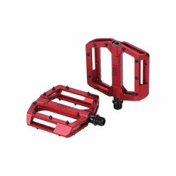 BBB Flachpedal Alu 100x95mm Rot Matt 399g, Pins: Konisch/ersetzbar