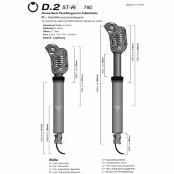 By Schulz By.Schulz Sattelst&uuml;tze, D.2 ST-Ri T80 DROPPER Kabel INNEN 31.6 X 190mm Hub:30mm STANDARD 80-105 Kg
