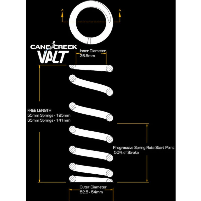 Cane Creek Valt Lightweight Progressive Spring 400-488 4 Cane Creek Valt Lightweight Progressive Spring 400-488 – Bild 2