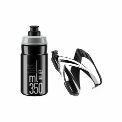 Elite Kit Ceo F&uuml;r Kinder Bidon 350ml Schwarz, Bidonhalter Schwarz M. Weiss