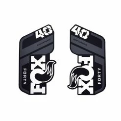 FOX Decal 21 40 P-S Gray Logo Mat Black Fork