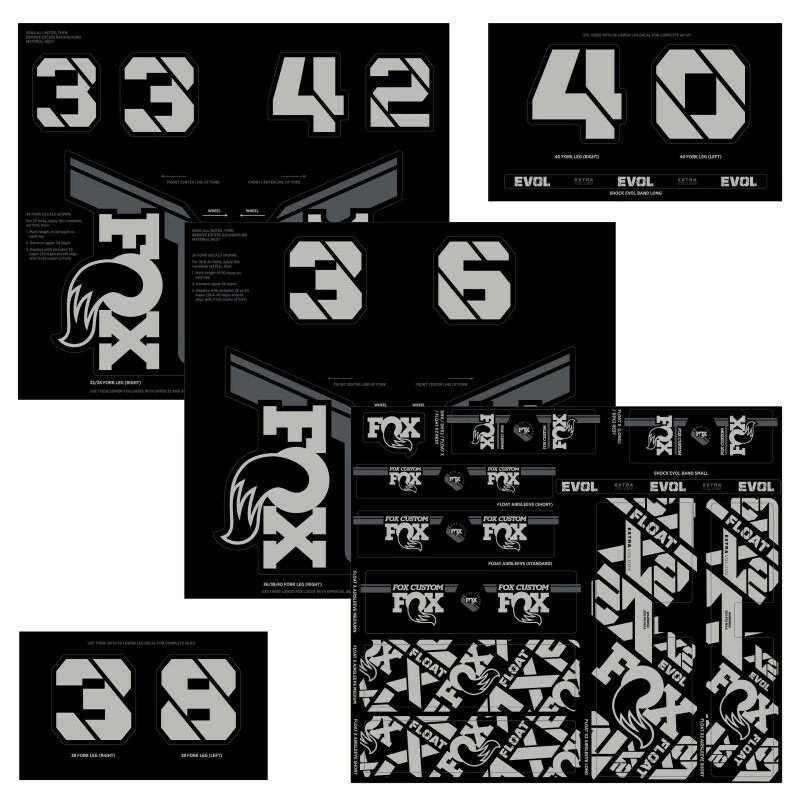 FOX Decal 21 Custom Fork & Shock Battleship Grey 4 FOX Decal 21 Custom Fork & Shock Battleship Grey – Bild 2