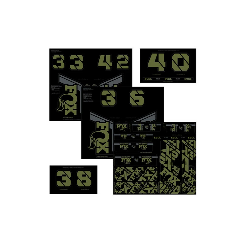 FOX Decal 21 Custom Fork & Shock Olive Drab 3 FOX Decal 21 Custom Fork & Shock Olive Drab