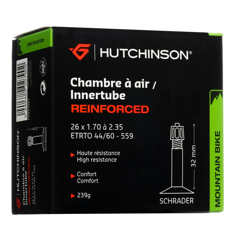 Hutchinson Schlauch, REINFORCED 1.2mm, 26x1.70-2.35 Schrader 35mm, CV654061 3 Hutchinson Schlauch, REINFORCED 1.2mm, 26x1.70-2.35 Schrader 35mm, CV654061