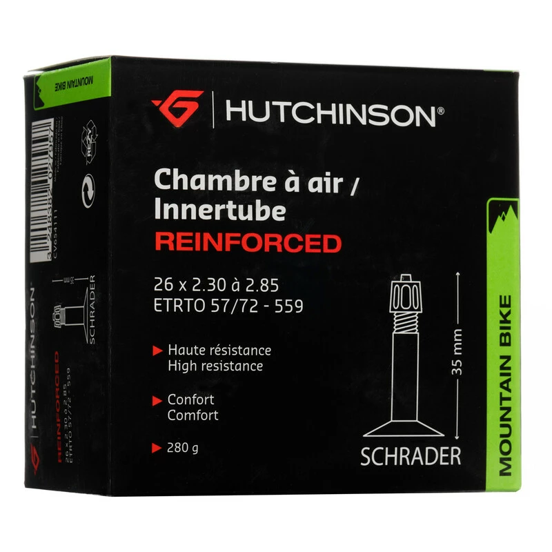 Hutchinson Schlauch, REINFORCED 1.2mm, 26x2.30-2.85 Schrader 35mm, CV654111 3 Hutchinson Schlauch, REINFORCED 1.2mm, 26x2.30-2.85 Schrader 35mm, CV654111