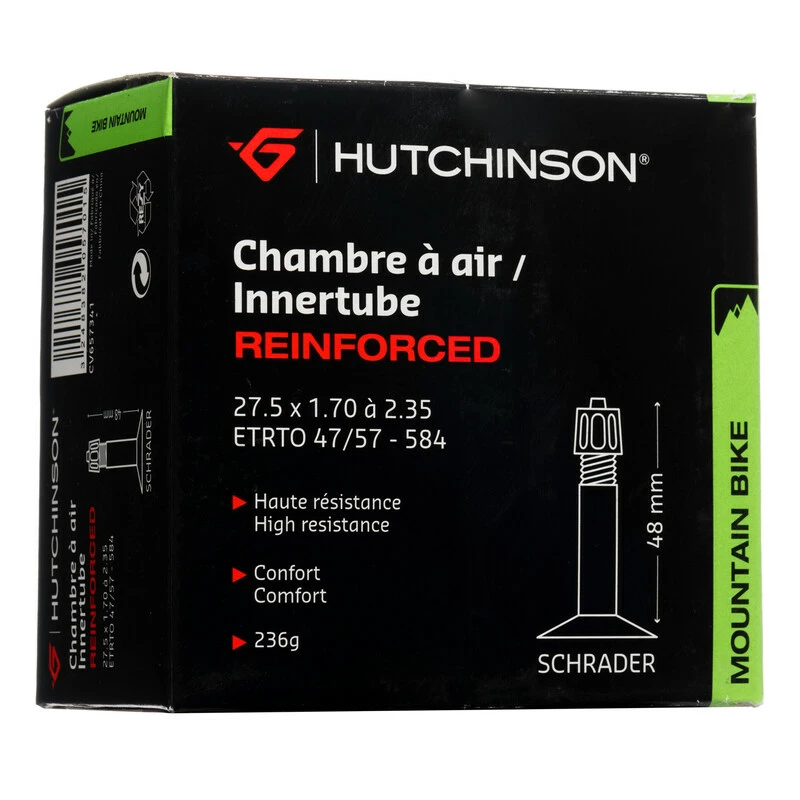 Hutchinson Schlauch, REINFORCED 1.2mm, 27.5x1.70-2.35 Schrader 48mm, CV657341 3 Hutchinson Schlauch, REINFORCED 1.2mm, 27.5x1.70-2.35 Schrader 48mm, CV657341