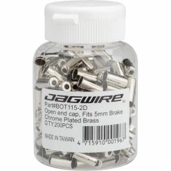 Jagwire Endh&uuml;lsen, OPEN 5mm, Messing, Ungedichtet, 200 St&uuml;ck F&uuml;r Gewickelte Bremsh&uuml;llen BOT115-2D -Fahrradladen jagwire endhuelsen open 5mm messing ungedichtet 200 stueck fuer gewickelte bremshuellen bot115 2d2