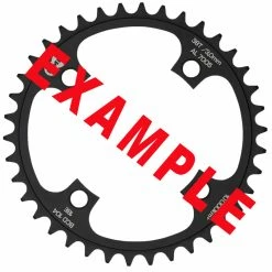 KMC Kettenblatt Front, 38T, 11/128&quot;, BCD 104mm, Flat, Black