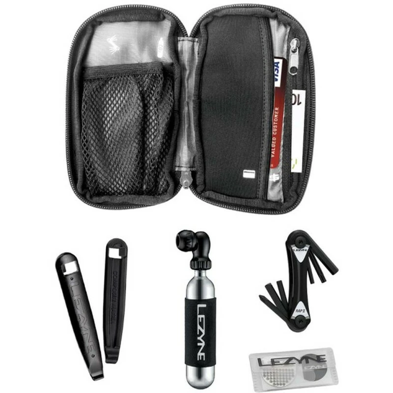Lezyne Pocket Organizer Loaded Road Black Rap II 6, Twin CO2 20g, Power Lever, Smart Kit 3 Lezyne Pocket Organizer Loaded Road Black Rap II 6, Twin CO2 20g, Power Lever, Smart Kit