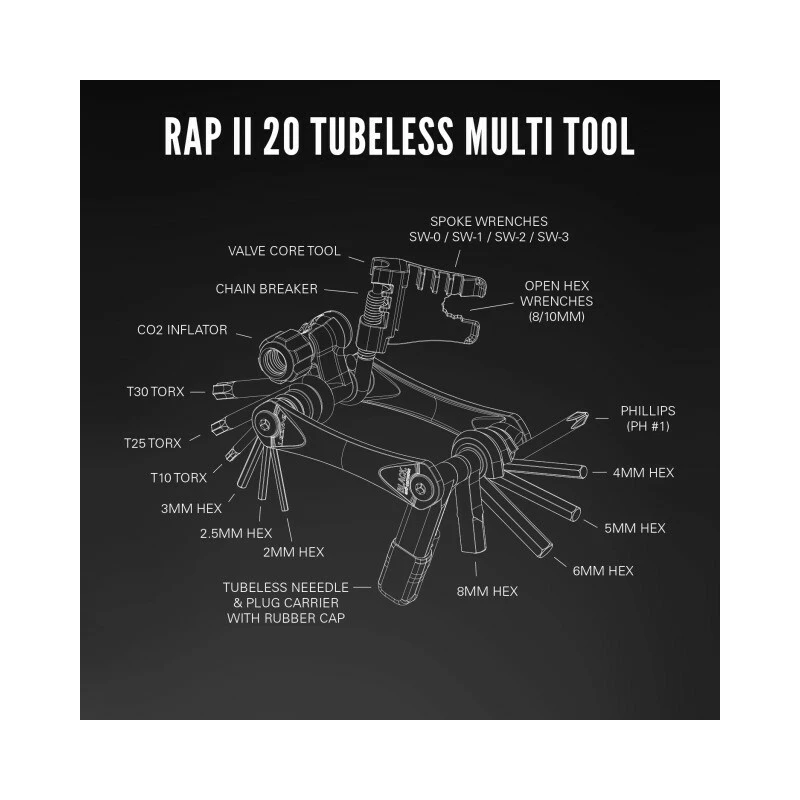 Lezyne Werkzeug Rap II - 20 Tubeless, Black 4 Lezyne Werkzeug Rap II - 20 Tubeless, Black – Bild 2