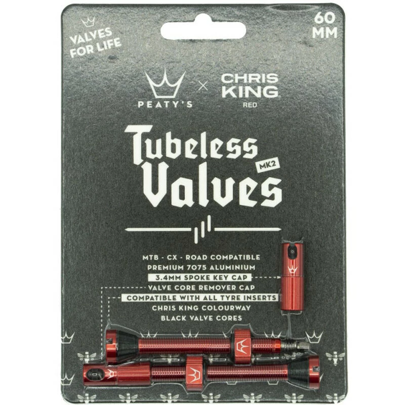 Peaty's X Chris King Tubeless Valves MKII, Red, 60mm 4 Peaty's X Chris King Tubeless Valves MKII, Red, 60mm – Bild 2