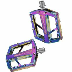 Response Flat Pedal, 9/16", 7mm Lager Gedichtet, Rainbow Oil Slick AL6061 24 Pin Format: 94x95mm