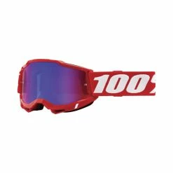 Ride 100% Goggles Accuri 2 Neon Red, Linse Rot-blau Verspiegelt