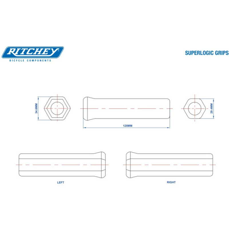 Ritchey Lenkergriffe Superlogic Grip, Grau, 128mm 4 Ritchey Lenkergriffe Superlogic Grip, Grau, 128mm – Bild 2