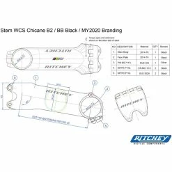 Ritchey Vorbau WCS Chicane B2 130mm, Blatte Black, 31.8mm, 6&deg;/84&deg; -Fahrradladen ritchey vorbau wcs chicane b2 130mm blatte black 318mm 6 844