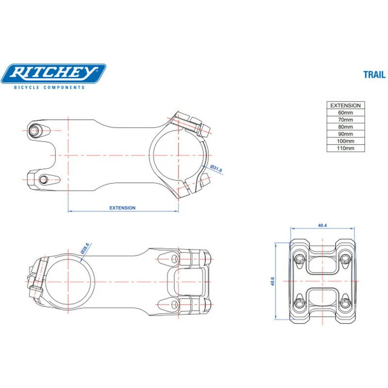 Ritchey Vorbau WCS TRAIL 60mm, Blatte Black, 31.8mm, 0° 6 Ritchey Vorbau WCS TRAIL 60mm, Blatte Black, 31.8mm, 0° – Bild 4