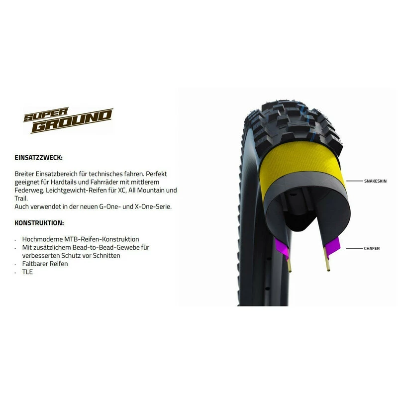 Schwalbe G-ONE ALLROUND 29x2.25, Evo, Super Ground, Speed, Falt, Schwarz HS473, 57-622, SnakeSkin, TLE, E-25 5 Schwalbe G-ONE ALLROUND 29x2.25, Evo, Super Ground, Speed, Falt, Schwarz HS473, 57-622, SnakeSkin, TLE, E-25 – Bild 3