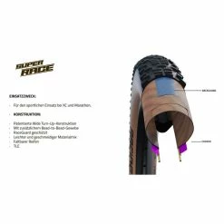 Schwalbe ROCKET RON 29x2.10, Evo, Super Race, Speed, Falt HS438, 54-622, TLE -Fahrradladen schwalbe rocket ron 29x210 evo super race speed falt hs438 54 622 tle4