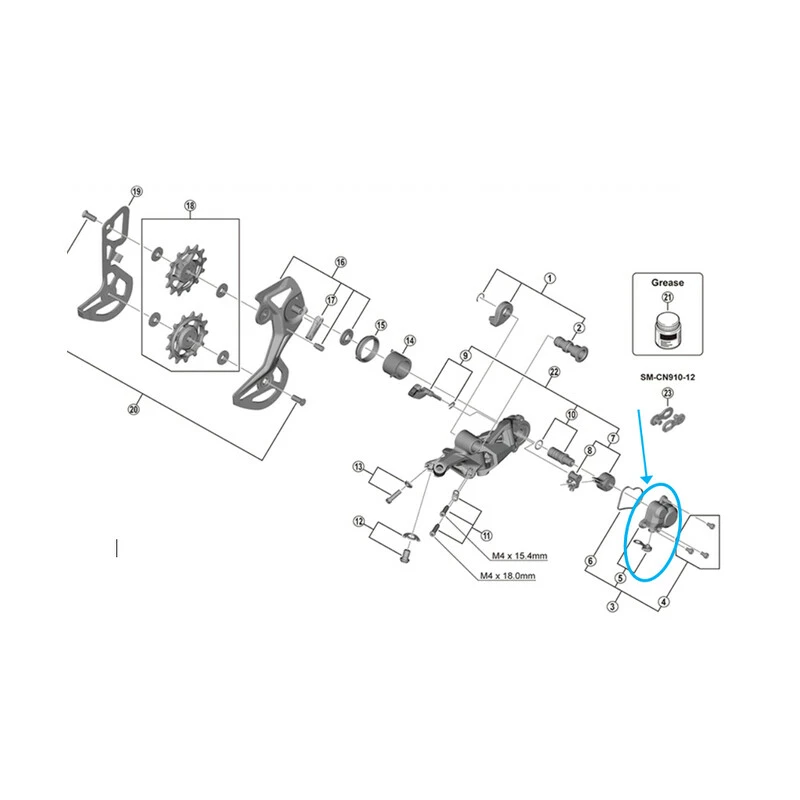 Shimano Abdeckung RD-M8100 Verschluss 3 Shimano Abdeckung RD-M8100 Verschluss
