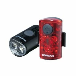 Topeak Mini USB Combo WhiteLite &amp; Redlite USB Lichtset Mit Mini USB Ladeport, Mit Gummiband