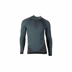 UYN Man Fusyon Shirt LS Turtleneck Orion Blue / Bordeaux / Pearl Grey S/M