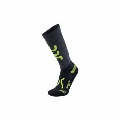 UYN Man Run Compression Fly Socks Anthracite / Yellow Fluo 45-47