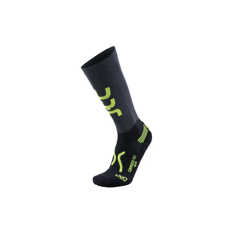 UYN Man Run Compression Fly Socks Anthracite / Yellow Fluo 45-47 3 UYN Man Run Compression Fly Socks Anthracite / Yellow Fluo 45-47