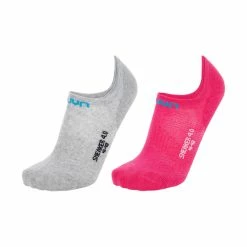 UYN Unisex Sneaker 4.0 Socks 2Prs Pack Light Grey Mel/pink 37-38