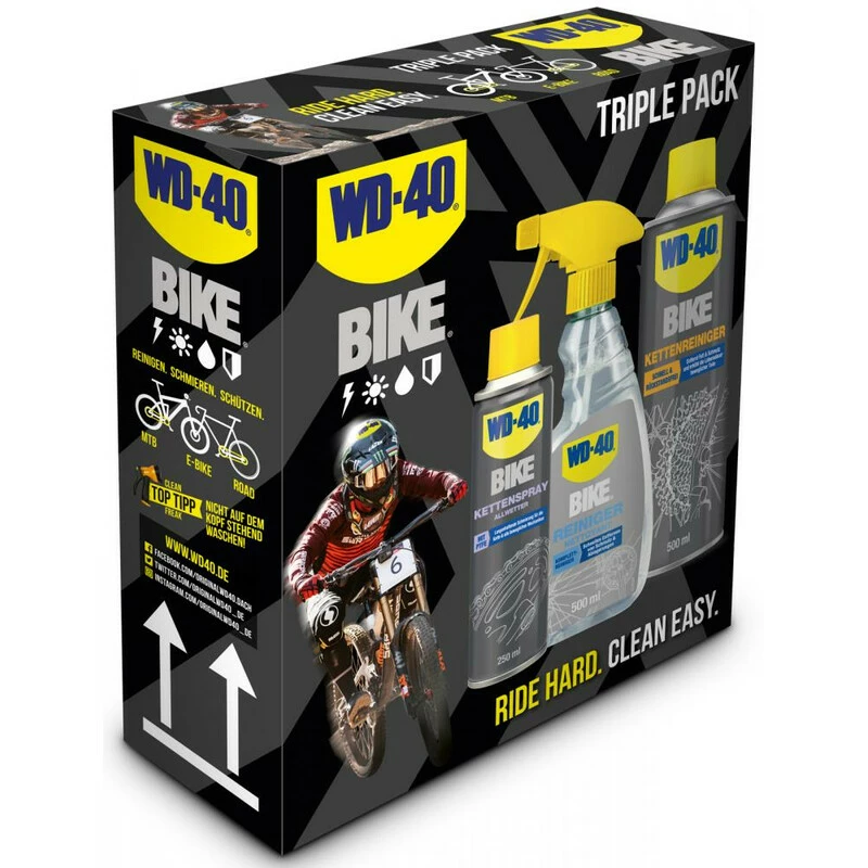 WD-40 WD 40 Bike Triple Pack Cleaning Kit, Bike Reiniger / Kettenreiniger / Kettenspray Allwetter 3 WD-40 WD 40 Bike Triple Pack Cleaning Kit, Bike Reiniger / Kettenreiniger / Kettenspray Allwetter