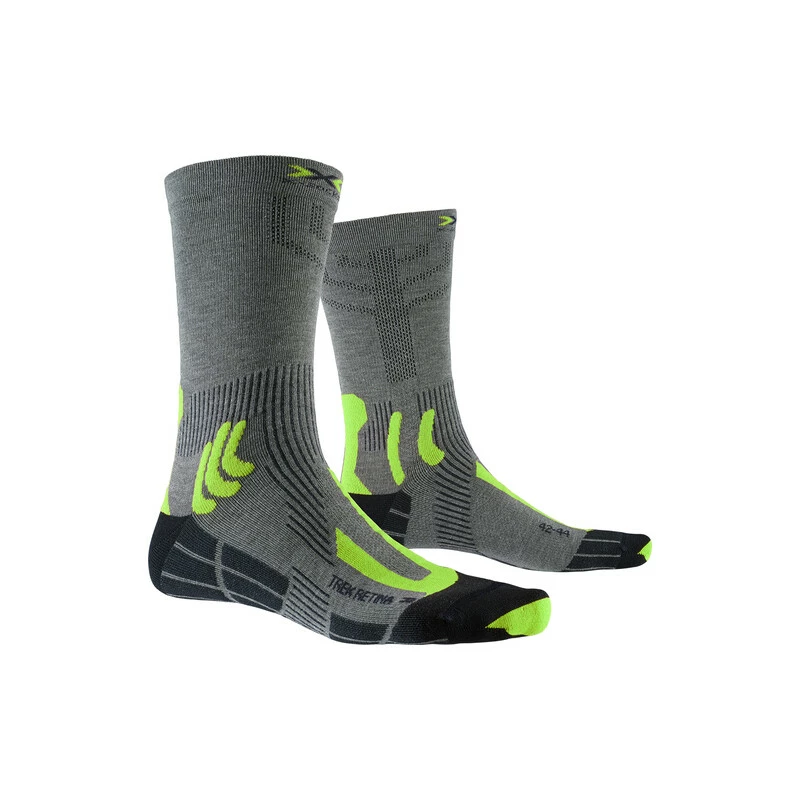 X-SOCKS Men Trek Retina Grey Melange/phyton Yellow/black 45-47 3 X-SOCKS Men Trek Retina Grey Melange/phyton Yellow/black 45-47
