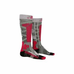 X-SOCKS Women Ski Rider 4.0 Stone Grey Melange/pink 37-38
